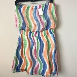 Versona colorful strapless dress size large/ nwt